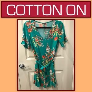 COTTON ON- FLORAL TEAL MINI WRAP